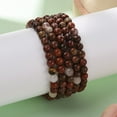 thumbnail image 2 of 10 pc Natural Red Jasper Bead Stretch Bracelets Round Inner Diameter: 2 inch~2-3/8 inch(5~6cm) Bead: 5.8~6.8mm, 2 of 4