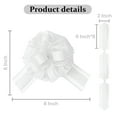 thumbnail image 2 of LoomJoyz 6 Pieces Large Pull Bows, Pink Gift Bow, 6 inches, Party Gift Wedding Ribbon Bows for Wrapping Boxes or Flower Decorations, Day Present Decoration Bow(White), 2 of 4