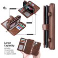 thumbnail image 4 of Feishell for Samsung Galaxy S22 Ultra 5G Crossbody Wallet Case,PU Leather Lager Capacity Detachable Cover Magnetic Buckle Card Slots Zipper Pocket Stand Phone Case with Adjustable Shoulder Strap,Brown, 4 of 8