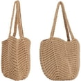 thumbnail image 4 of Women Medium Cotton Woven Shoulder Bag Top-handle Bag Tote, 4 of 8
