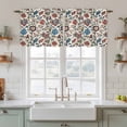 thumbnail image 2 of Boho Floral Tier Curtains, Blue Red Flower Vintage Petals Branch Leaf Light Filtering Kitchen Curtains, 2Pcs Rod Pocket Half Window Treatments Panels for Sink Cafe Cabinet Camper 27.5x36 Inches, 2 of 9
