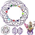 thumbnail image 1 of Cesta de Mandala Mágica, Juguete Antiestrés, Herramienta de Descompresión para Adultos, Alivio de la Ansiedad y el Estrés, Juguete Creativo Flexible con Aro Mágico para Niños (Morado), 1 of 5
