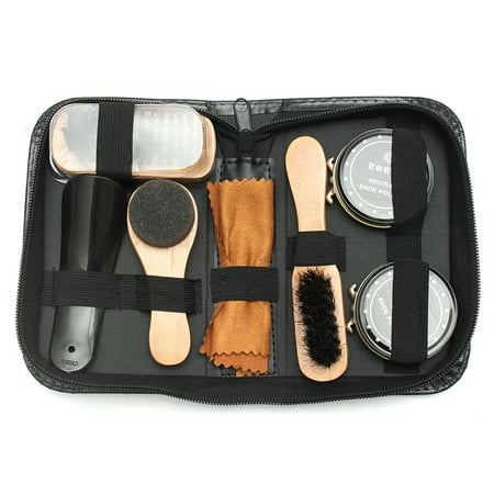 7 In 1 Portable Shoe Shine Care Kit Neutral Shoe Polish Brush Set for Boots Shoes Care +Leather