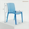 thumbnail image 4 of LeisureMod Murry Modern Lightweight Stackable Dining Side Chair in Transparent Blue, Set of 2, 4 of 10