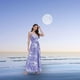 thumbnail image 5 of Vestido de verano con tirantes finos para mujer, cuello en V, cintura alta, sin espalda, vestido floral, vestidos de fiesta y playa, 5 of 6
