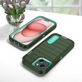 thumbnail image 6 of Case for iPhone 15 Plus/14 Plus, Heavy Duty Durable Military Grade Shockproof Protective Non-slip Kickstand Soft Silicone Hard PC 2 In 1 Hybrid Cover Case for iPhone 15 Plus/14 Plus, Armygreen+Cyan, 6 of 9