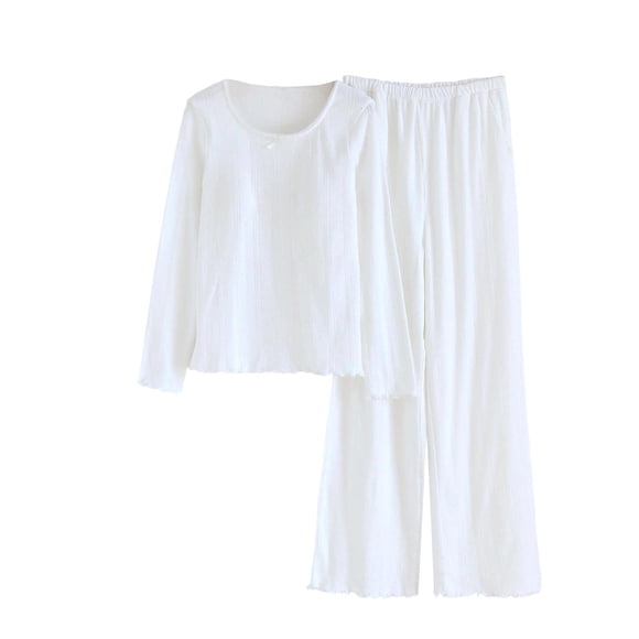 Women's Pajama Set with Built in Bra, Long Sleeve Loungewear Sets for Women, Soft Sleepwear with Turn Down Collar, Comfortable Home Clothes for Relaxing, Sleeping, Casual Wear