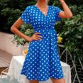 thumbnail image 2 of Dyegold Sundresses for Women Casual Beach - Summer Dresses for Women 2023 Beach V-Neck Short Sleeve Polka Dots Belted Maxi Sundress ​Casual Loose Long ​Tank ​Dress, 2 of 5
