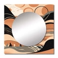 thumbnail image 2 of Designart "Line Art Elegance in Brown and Black II" Abstract Shapes Square Mirror For Wall Decor - Large Brown Square Mirror Printed Wall Decor - Transitional Square Living Room Mirror, 2 of 5