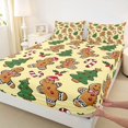thumbnail image 5 of Manfei Gingerbread Queen Sheets Christmas Queen Sheet Sets, Pink Red 4-Piece (1 Flat Sheet, 1 Fitted Sheet and 2 Pillowcases), 5 of 6