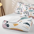 thumbnail image 4 of Erosebridal Cute Rainbow Twin Quilt Set, Kawaii Clouds Twin Coverlet Set, Polka Dots Reversible, Boho Rainbow, 2 Pieces (1 Bedspread and 1 Pillowcase), 4 of 7