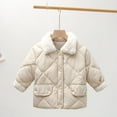 thumbnail image 5 of Huvoen Baby Girls Boys Winter Fleece Coat Children's Winter Cotton Clothing Boys and Girls' Wool Collar Thickened Warm Jacket Beige 100CM, 5 of 5