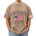 thumbnail image 2 of Youpwaven Men's 250th Anniversary USA T-Shirt, Vintage Washed America Graphic Tee, Relaxed Fit 1776-2026 Short Sleeve Patriotic Top, 2 of 5