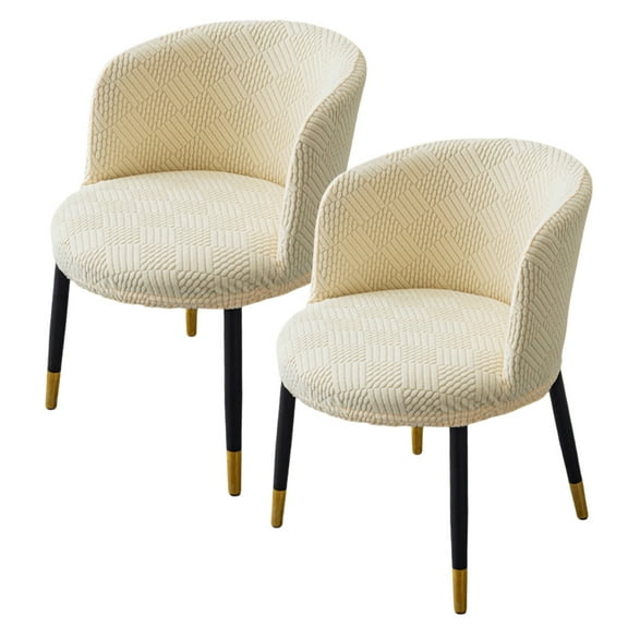 2-Pack Soft Stretch Slipcovers for Round Curved Back Armchairs - Mid Century Modern Accent Chair Covers for Kitchen & Living Room