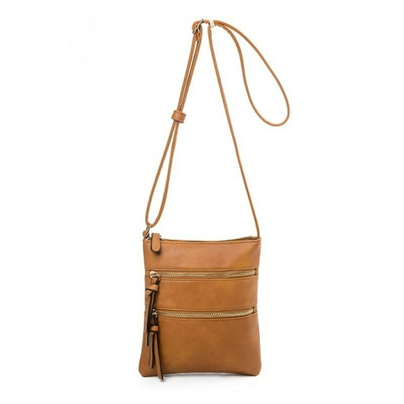 Ladies Fashion Solid Color Soft Leather Large Capacity Adjustable Shoulder Belt Zipper Versatile Shoulder Messenger Bag Women Shoulder Bags