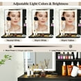 thumbnail image 6 of Costway Vanity Desk Set with Mirror & Lights Power Outlet Cushioned Stool Drawer & Shelves Black, 6 of 10