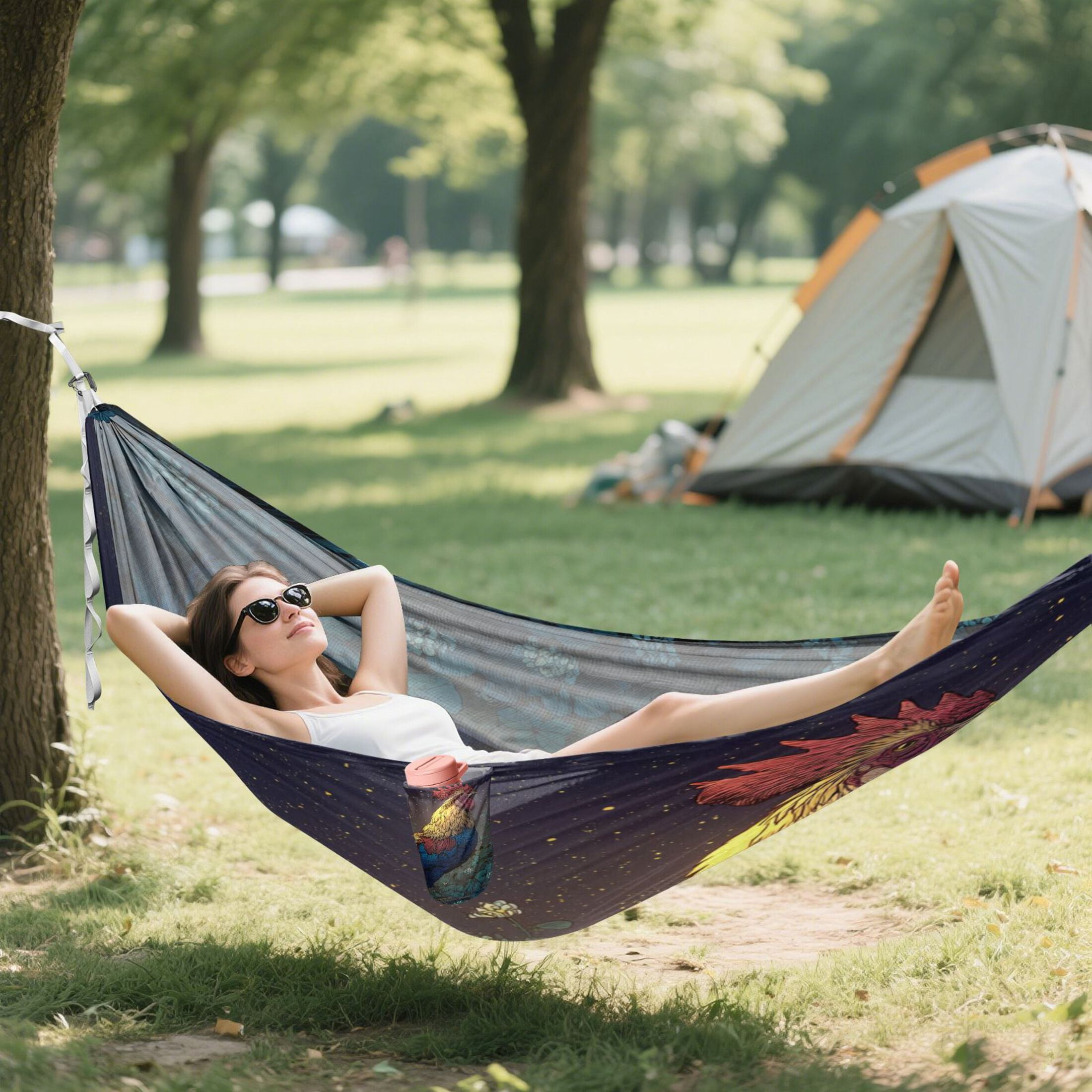 Hammock Camping Hammock Nylon Portable Hammock Travel Camping Hammock Beautiful Golden Rooster