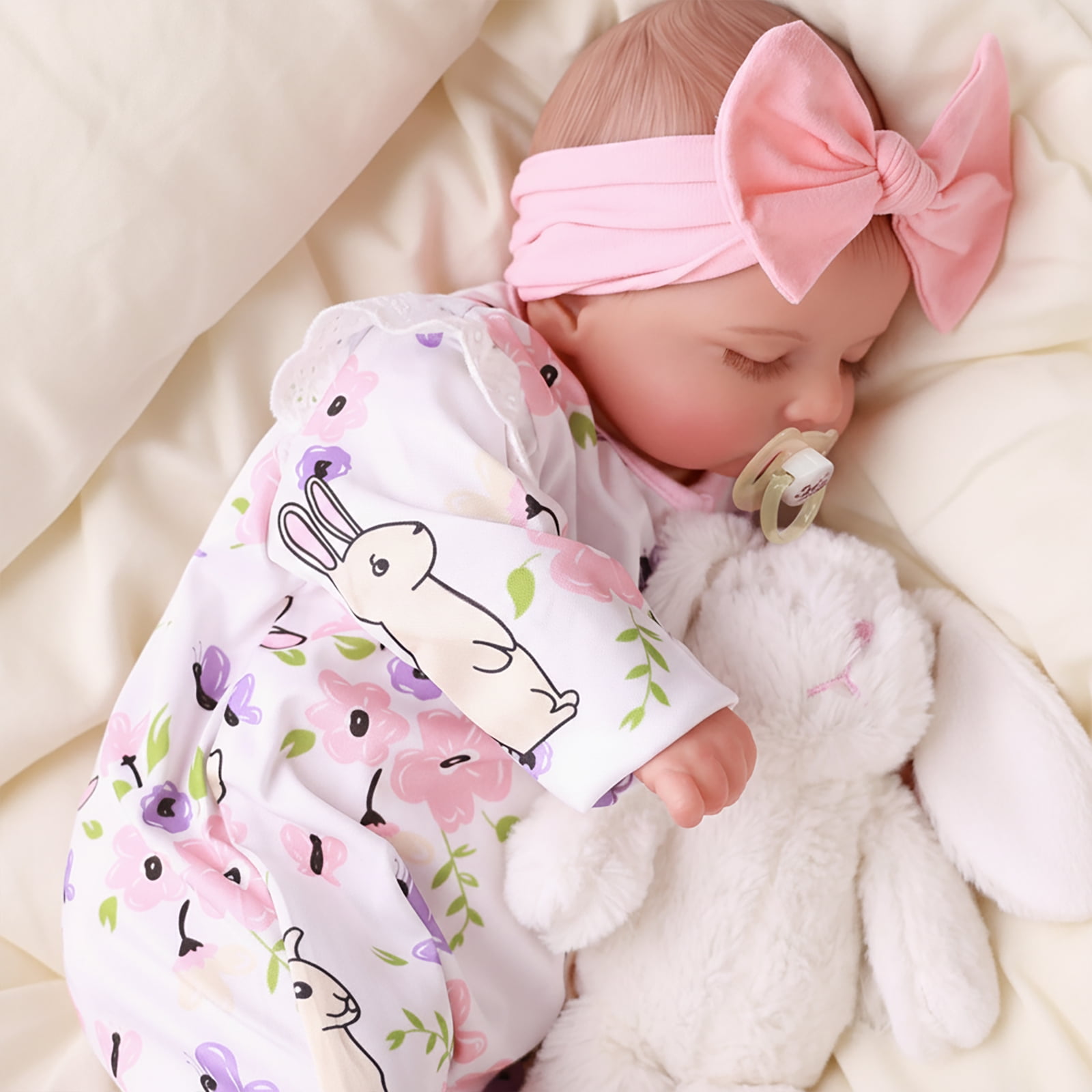 RSG Lifelike Reborn Baby Dolls 20 inch Sleeping Baby Dolls Soft Cloth Body with Accessories Gift Box for Kids Age 3+