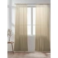 thumbnail image 2 of Sheer Curtains 108 inches Long, Brown Beige Gradient Watercolor Farm Minimalism Light Filtering Sheer Window Curtains Rod Pocket Voile Drapes for Bedroom Living Room, 52"W x 108"L 2 Panels, 2 of 7