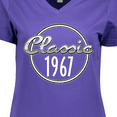 thumbnail image 4 of Inktastic Classic 1967 Birth Year Women's V-Neck T-Shirt, 4 of 5