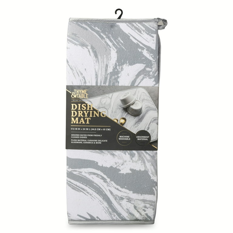 Thyme & Table Marble Print Dish Drying Mat, 17.5x24 photo 1