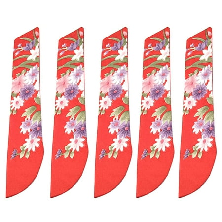 

5pcs Silk Folding Chinese Hand Fan Bag Retro Style Dustproof Elegant Handheld Fan Holder Protector Pouch Case Cover Decor Accessories Color 5