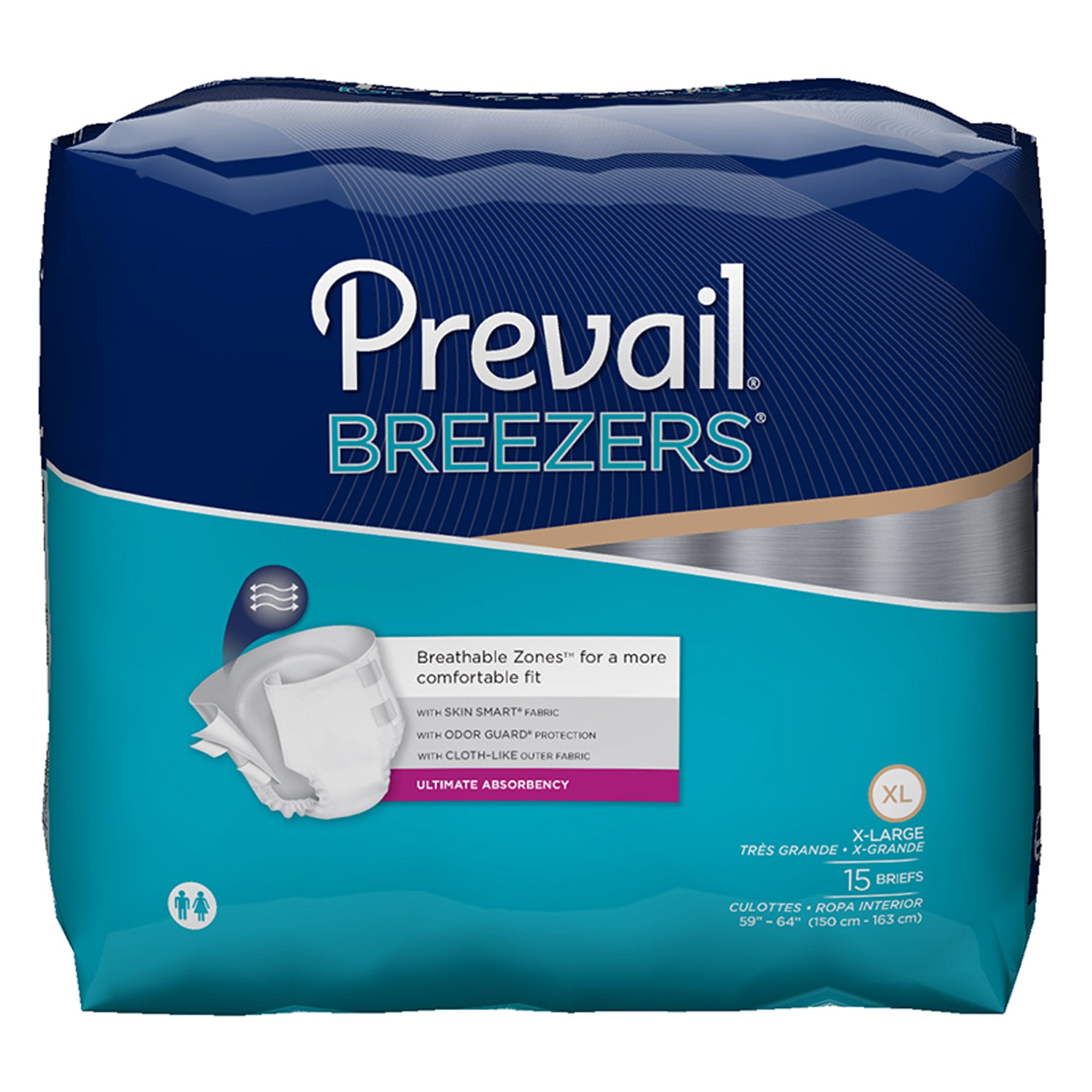 Prevail Breezers Adult Incontinence Brief XL Heavy Absorbency Mat Body