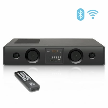 PYLE PSBV210WIFI - WiFi Bluetooth SoundBar, Wireless Music Streaming Surround Sound Speaker System, USB/SD/MP3 Readers, FM Radio, 300