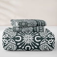 thumbnail image 5 of jejeloiu Moody Vintage Floral Bed Spread Queen For Men Women,Boho Print Queen Coverlet Set,Teal White,3pcs, 5 of 7