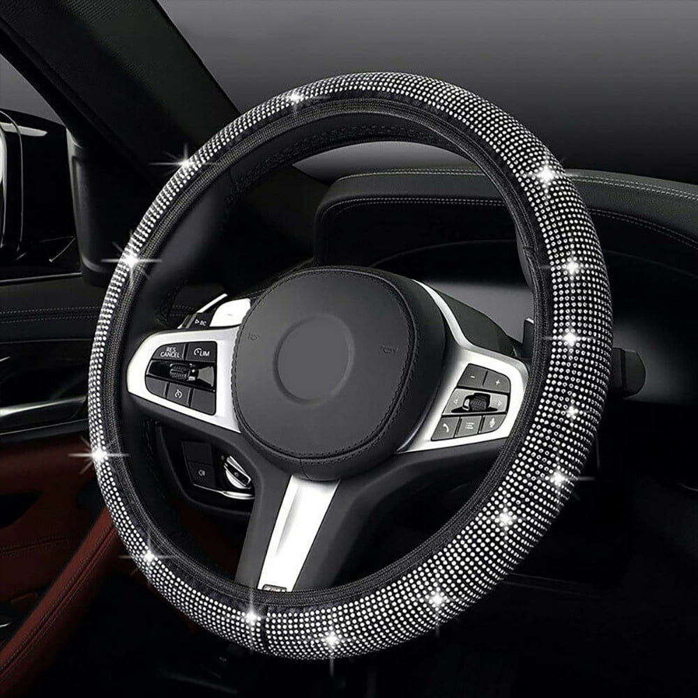 Black Leather Effect Car Steering Wheel Cover For Mini Bmw Soft Grip Grey