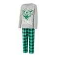 thumbnail image 3 of Spewahor Christmas Family Pajamas Matching Set Letter Elk Print Long Sleeve Tops and Plaid Pants Sleepwear, 3 of 10