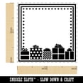 thumbnail image 2 of Blank Holiday Label Christmas Birthday Presents Gifts Self-Inking Rubber Stamp Ink Stamper - Lime Green Ink - Small 1 Inch, 2 of 7