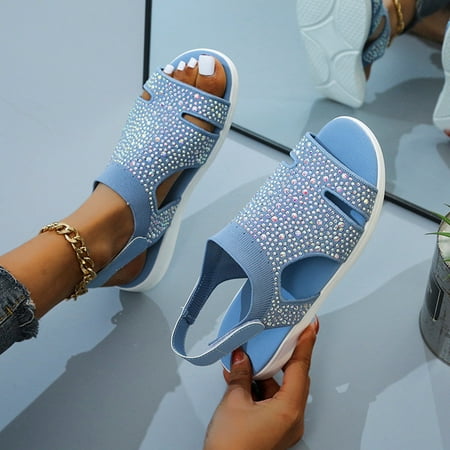 

Tejiojio Sandals Clearance Breathable Rhinestone Hida Comfortable Shoes