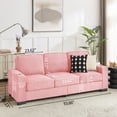 thumbnail image 3 of 83.86"Snowfleece Fabric sofa,Modern Compressed Couch,3-Seater Sofa, Furniture for Living Room,Bedroom,office ,Pink, 3 of 5