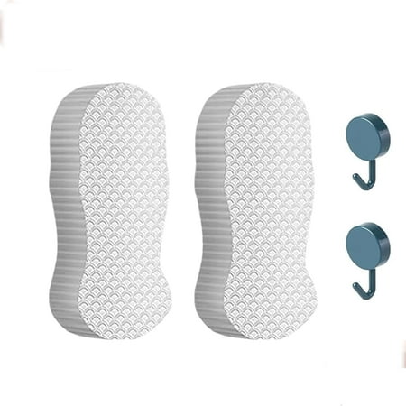 Apparent Exfoliating Sponge Super Soft Exfoliating Bath Sponge for Body Dead Skin Reusable Exfoliating Sponge for Shower Gentle Exfoliating Body Scrub Sponge Quick-Dry (2*White)