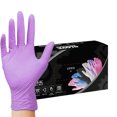 thumbnail image 2 of Disposable Nitrile Gloves 3.5-4MIL Food-Grade Latex-Free Powder-Free for Cooking Cleaning Chores Home Office Food Preparation(Purple S), 2 of 9