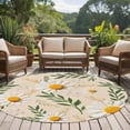 thumbnail image 4 of Round Rugs 6 Ft, Spring Daisy Non Slip Area Rugs for Kitchen Bedroom Entryway, Country Watercolor Flower Leaf Plant Washable Carpet Runner Rug Floor Mats for Bedroom Home Decor, 4 of 8