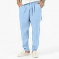 thumbnail image 2 of BKQCNKM Sweatpants for Men Mens Sweatpants Male All Matching Breathable Solid Color Drawstring Multi Pocket Trousers Sweatpants, Blue XL, 2 of 7