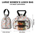 thumbnail image 5 of Pioneer Flower Floral Print Pattern Drawstring Lunch Bag Women - Drawstring Lunch Bag Insulated for Work Office - Stain-Resistant Large Lunchbags for Women with Multi-Pockets, 5 of 6
