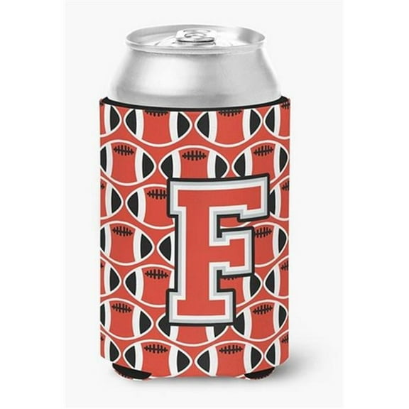 Letter F Football Scarlet & Grey Can or Bottle Hugger