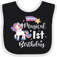 thumbnail image 3 of Inktastic Magical 1st Birthday Rainbow Unicorn with Star Boys or Girls Baby Bib, 3 of 4