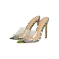 thumbnail image 5 of Women Cork Pointed Transparent Open Toe Mule Heel Sandal 18219, 5 of 6