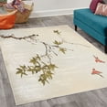 thumbnail image 2 of Japanese Decorative Rug, Cherry Blossom Sakura Tree Branches Romantic Spring Themed Watercolor Picture, Quality Carpet for Bedroom Dorm and Living Room, 6 Sizes, Khaki Coral, by Ambesonne, 2 of 4