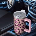 thumbnail image 6 of Leopard Print 40oz Tumbler– Stainless Steel Insulated Tumbler with Handle and Straw, Large Capacity Travel Cup for Hot & Cold Drinks, 6 of 6