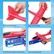 TiokMc Foam Airplane Launcher Toy Set, 3 Pack Catapult Planes with 2 Flight Modes and Stickers, Outdoor Flying Toys for Kids Boys Girls Ages 4-10