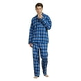 thumbnail image 3 of Apparonia Conjunto de Pijamas para Hombre de Algodón con Cuello con Muesca, Pijamas de Manga Larga para Hombre con Bolsillos y Frente, Fly Azul a Cuadros M, 3 of 7