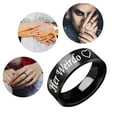 thumbnail image 4 of CILENON Gold Jewelry Simple Titanium Steel Ring Women's Ring Cartoon Cute Jewelry Ring Engagement Rings for Women Silver Rings Gold Ring(Black2,13), 4 of 6