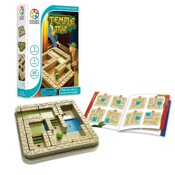 SmartGames Temple Trap Sliding Travel Game 60 Challenges Ages 7  