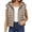 Khaki, variant on Women's Winter Solid Color Quilted Hooded Vest With Zip Lining And Pockets For Warmth