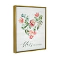 thumbnail image 3 of Stupell Industries Bless Our Home Grainy Pattern Floral Heart Shape Graphic Art Metallic Gold Floating Framed Canvas Print Wall Art, Design by Kristen Brockmon, 3 of 5